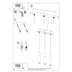 Lampa wisząca PABLO 3L biała SL.0630 Sollux Lighting