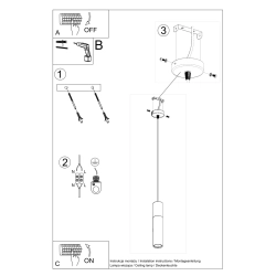 Lampa wisząca PABLO czarna SL.0632 Sollux Lighting