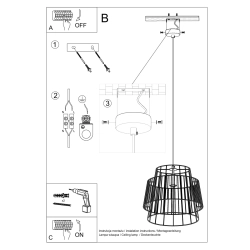 Lampa wisząca GATE czarny SL.0663 Sollux Lighting