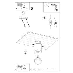 Plafon SALGADO beton SL.0678 Sollux Lighting