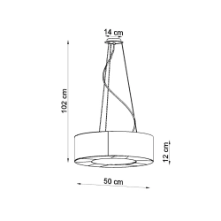 Żyrandol SATURNO SLIM 50 biały SL.0749 Sollux Lighting