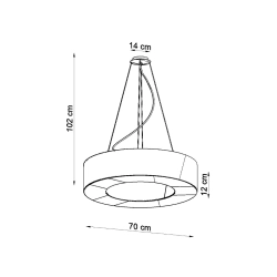 Żyrandol SATURNO SLIM 70 czarny SL.0754 Sollux Lighting