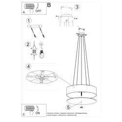 Żyrandol SKALA 50 czarny SL.0758 Sollux Lighting