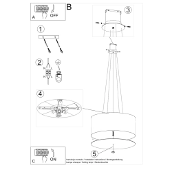 Żyrandol OTTO 60 biały SL.0787 Sollux Lighting