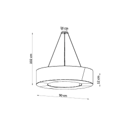 Żyrandol SATURNO SLIM 90 czarny SL.0798 Sollux Lighting