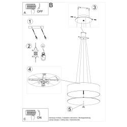 Żyrandol SKALA 60 biały SL.0799 Sollux Lighting