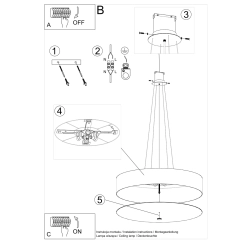 Żyrandol SKALA 80 biały SL.0803 Sollux Lighting