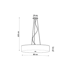 Żyrandol SKALA 80 czarny SL.0804 Sollux Lighting