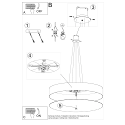 Żyrandol SKALA 100 biały SL.0807 Sollux Lighting