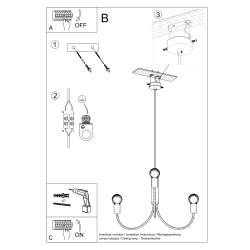 Żyrandol PICCOLO 5 czarny SL.0855 Sollux Lighting