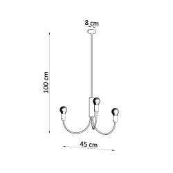 Żyrandol PICCOLO 3 czarny SL.0856 Sollux Lighting