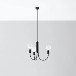 Żyrandol PICCOLO 3 czarny SL.0856 Sollux Lighting