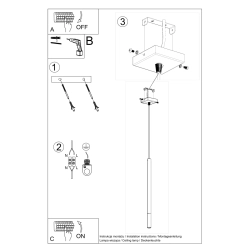 Lampa wisząca MOZAICA 1 czarny/chrom SL.0885 Sollux Lighting