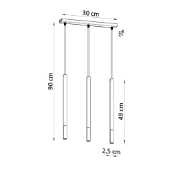 Lampa wisząca MOZAICA 3L czarny/chrom SL.0886 Sollux Lighting