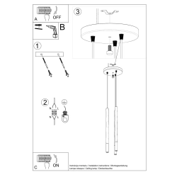 Lampa wisząca MOZAICA 3P czarny/chrom SL.0887 Sollux Lighting