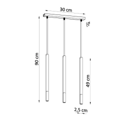 Lampa wisząca MOZAICA 3L czarny/miedź SL.0889 Sollux Lighting