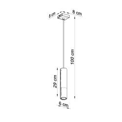 Lampa wisząca LOOPEZ 1 czarny/chrom SL.0940 Sollux Lighting