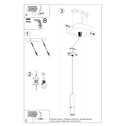 Lampa wisząca LOOPEZ 1 czarny/chrom SL.0940 Sollux Lighting