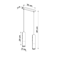 Lampa wisząca LOOPEZ 2 czarny/chrom SL.0941 Sollux Lighting