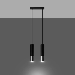 Lampa wisząca LOOPEZ 2 czarny/chrom SL.0941 Sollux Lighting