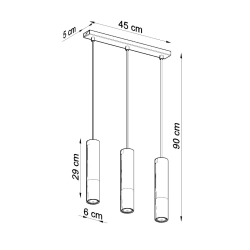 Lampa wisząca LOOPEZ 3L czarny/chrom SL.0942 Sollux Lighting