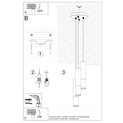 Lampa wisząca LOOPEZ 3P czarny/chrom SL.0943 Sollux Lighting