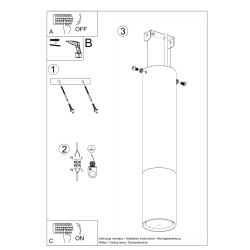 Plafon LOOPEZ czarny/miedź SL.0945 Sollux Lighting