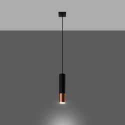 Lampa wisząca LOOPEZ 1 czarny/miedź SL.0946 Sollux Lighting