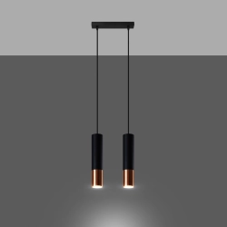 Lampa wisząca LOOPEZ 2 czarny/miedź SL.0947 Sollux Lighting