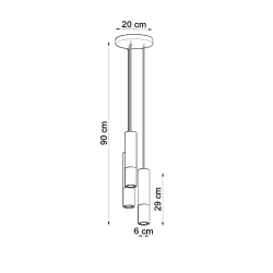 Lampa wisząca LOOPEZ 3P czarny/miedź SL.0949 Sollux Lighting