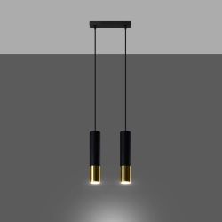 Lampa wisząca LOOPEZ 2 czarny/złoty SL.0953 Sollux Lighting