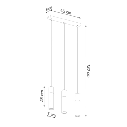 Lampa wisząca ZANE 3 szara SL.0967 Sollux Lighting