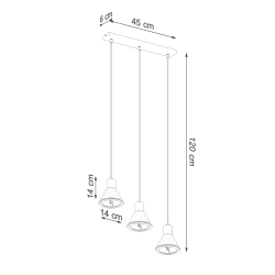 Lampa wisząca TAZILA 3 biała [ES111] SL.0988 Sollux Lighting