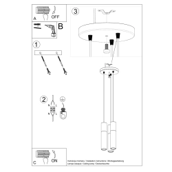 Lampa wisząca PABLO 3P biała SL.1013 Sollux Lighting