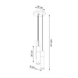 Lampa wisząca PABLO 3P czarna SL.1014 Sollux Lighting