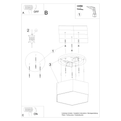 Plafon SUNDE 13 czarny SL.1060 Sollux Lighting