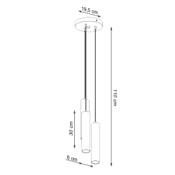 Lampa wisząca LAGOS 3P biały SL.1078 Sollux Lighting