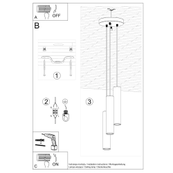 Lampa wisząca LAGOS 3P biały SL.1078 Sollux Lighting