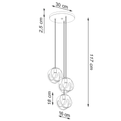 Lampa wisząca TULOS 3P biała SL.1084 Sollux Lighting