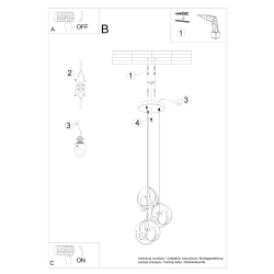 Lampa wisząca TULOS 3P biała SL.1084 Sollux Lighting