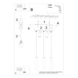 Lampa wisząca RING 3 biały SL.1098 Sollux Lighting