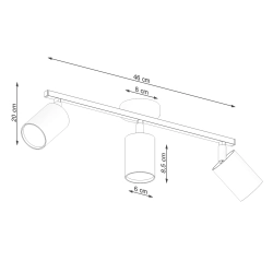 Plafon LEMMI 3 biały SL.1125 Sollux Lighting