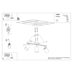 Plafon LEMMI 3 biały SL.1125 Sollux Lighting