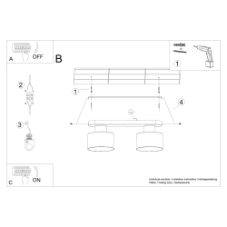 Plafon SAVAR 2 czarny SL.1130 Sollux Lighting