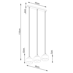 Lampa wisząca SAVAR 3 czarna SL.1133 Sollux Lighting