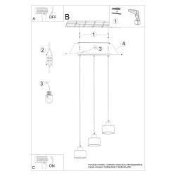 Lampa wisząca SAVAR 3 czarna SL.1133 Sollux Lighting