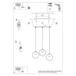 Lampa wisząca TITRAN 3 biała SL.1138 Sollux Lighting