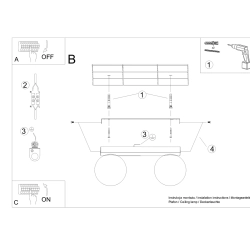 Plafon YOLI 2 czarny SL.1152 Sollux Lighting