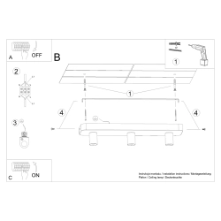 Plafon TAVO 3 SL.1158 Sollux Lighting