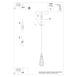 Lampa wisząca SUBA 1 czarna SL.1165 Sollux Lighting